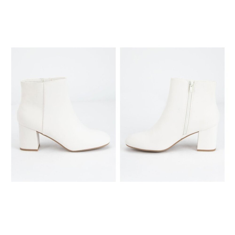 White Heel Booties Sz 9